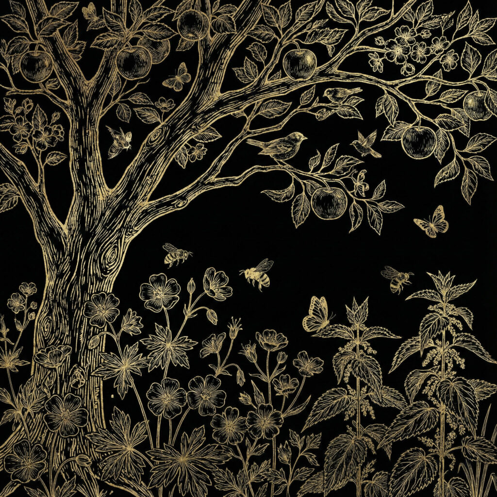 Gemini Image 2 Geranien Und Brennesseln Unter Einem Apfelbaum In Einem Wunderschoenen Gargten I 1 1024x1024